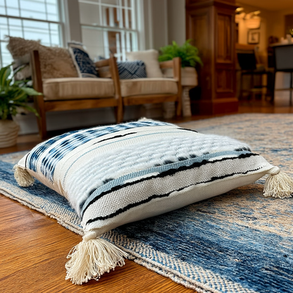 Handwoven Patchwork Tassel Cushion (YS5033-8) - Fucolina