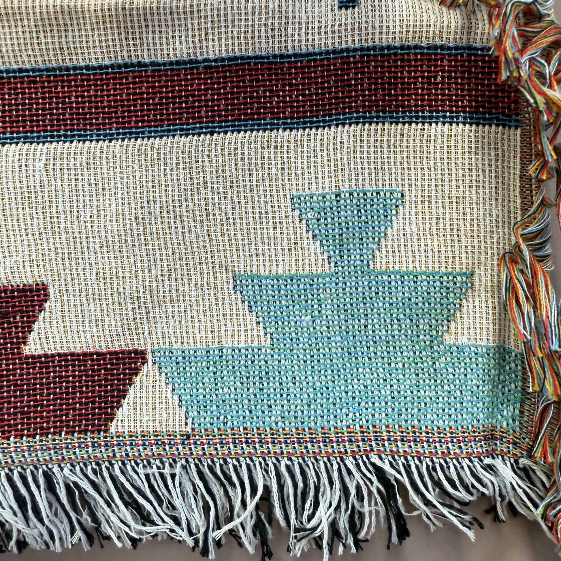 Southwestern Aztec Geometric Woven Blanket | Tribal Boho Tapestry Wall Hanging - Fucolina