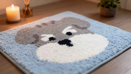 Cute Schnauzer Flocked Carpet