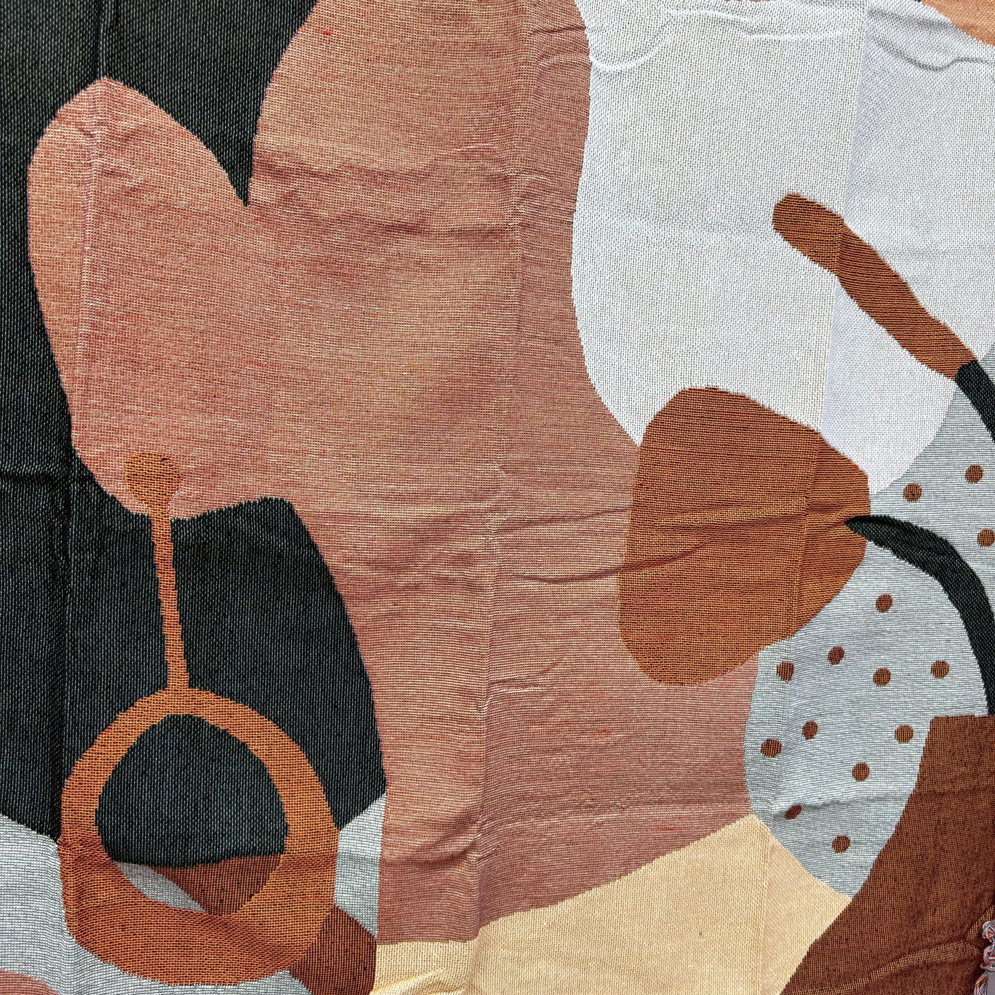 Abstract Woman Portrait Woven Tapestry | Modern Earthy Tones Wall Art - Fucolina