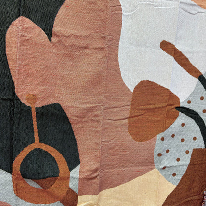 Abstract Woman Portrait Woven Tapestry | Modern Earthy Tones Wall Art - Fucolina