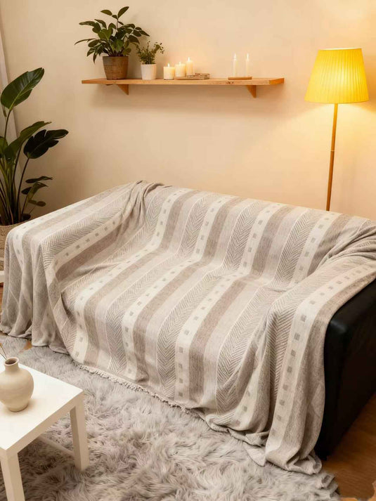 Minimalist Striped Knitted Sofa Throw Blanket - Fucolina