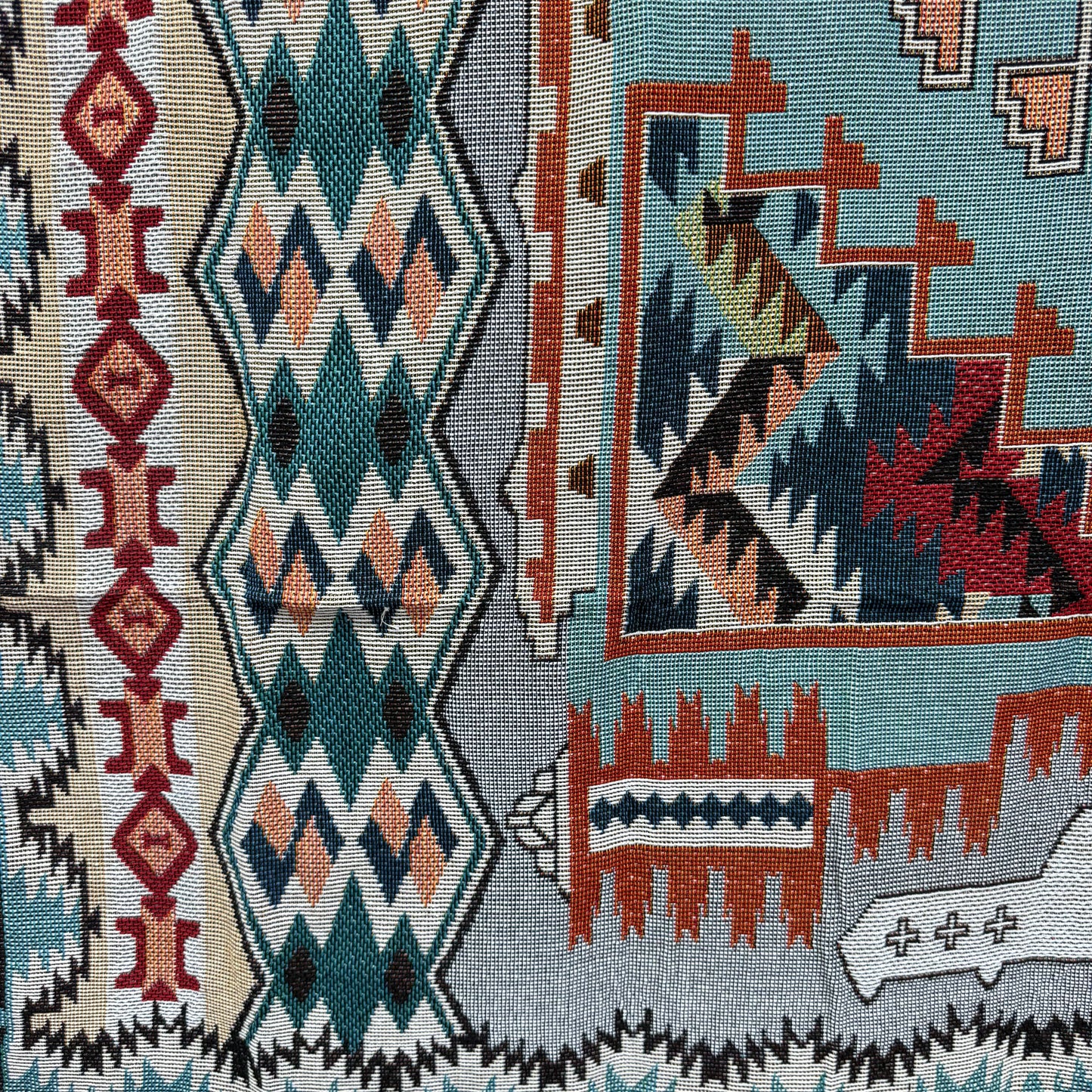 Vibrant Southwestern Aztec Woven Tapestry | Geometric Tribal Boho Blanket - Fucolina