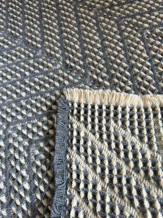 Modern Minimalist Herringbone Waffle Weave Floor Mat