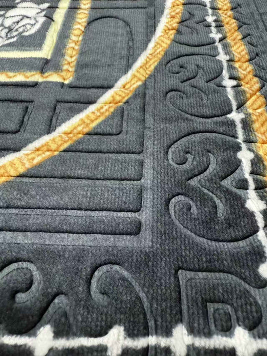 Black - Gold Arch - patterned Prayer Rug - Fucolina