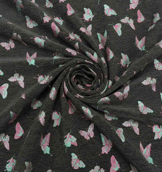 Childlike Butterfly Pattern Chenille Jacquard Fabric