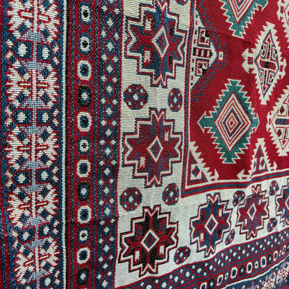 Bohemian Geometric Woven Tapestry Blanket | Kilim Style Tribal Wall Hanging - Fucolina