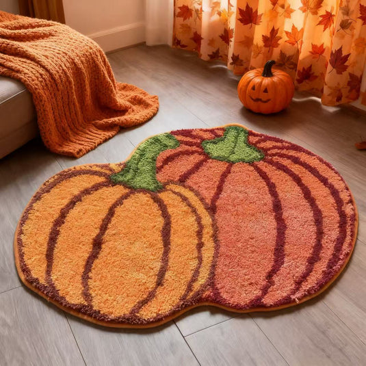 Autumn Pumpkins Tufted Rug | Fall & Halloween Accent Floor Mat - Fucolina