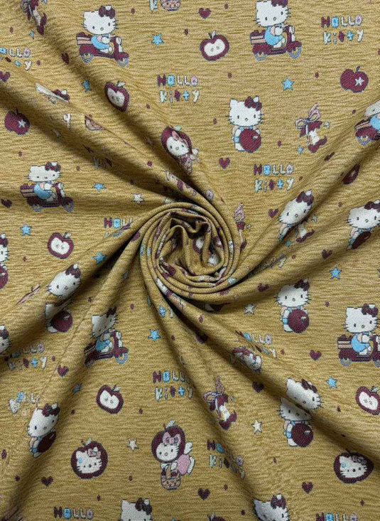 Hello Kitty playful chenille jacquard fabric, a versatile fabric for cute soft furnishings and children's clothing in multiple colors