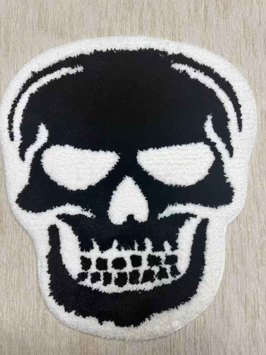 Personality Skull Pattern Flocking Carpet