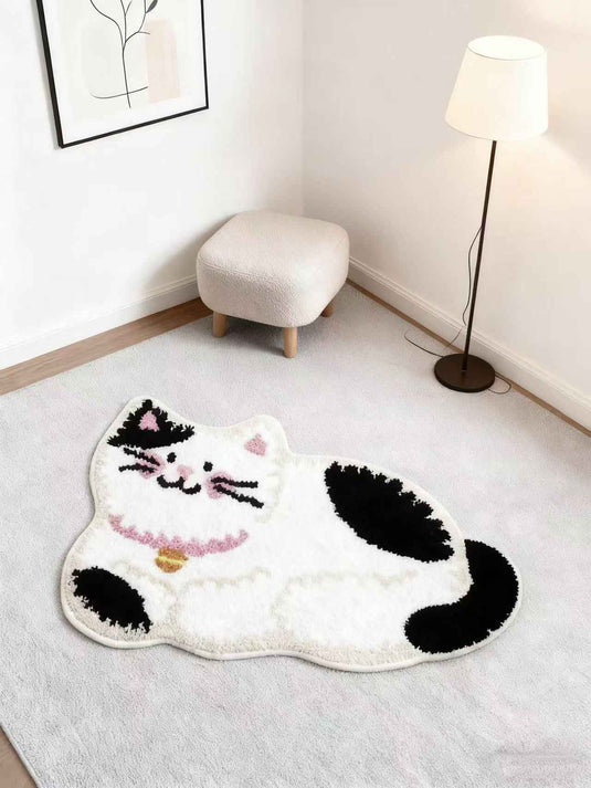 Cute Fortune Cat Flocked Carpet