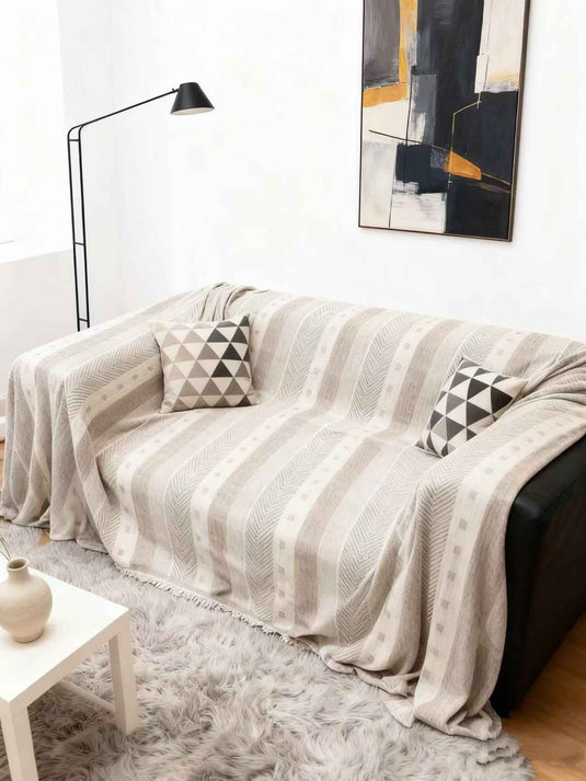 Minimalist Striped Knitted Sofa Throw Blanket - Fucolina