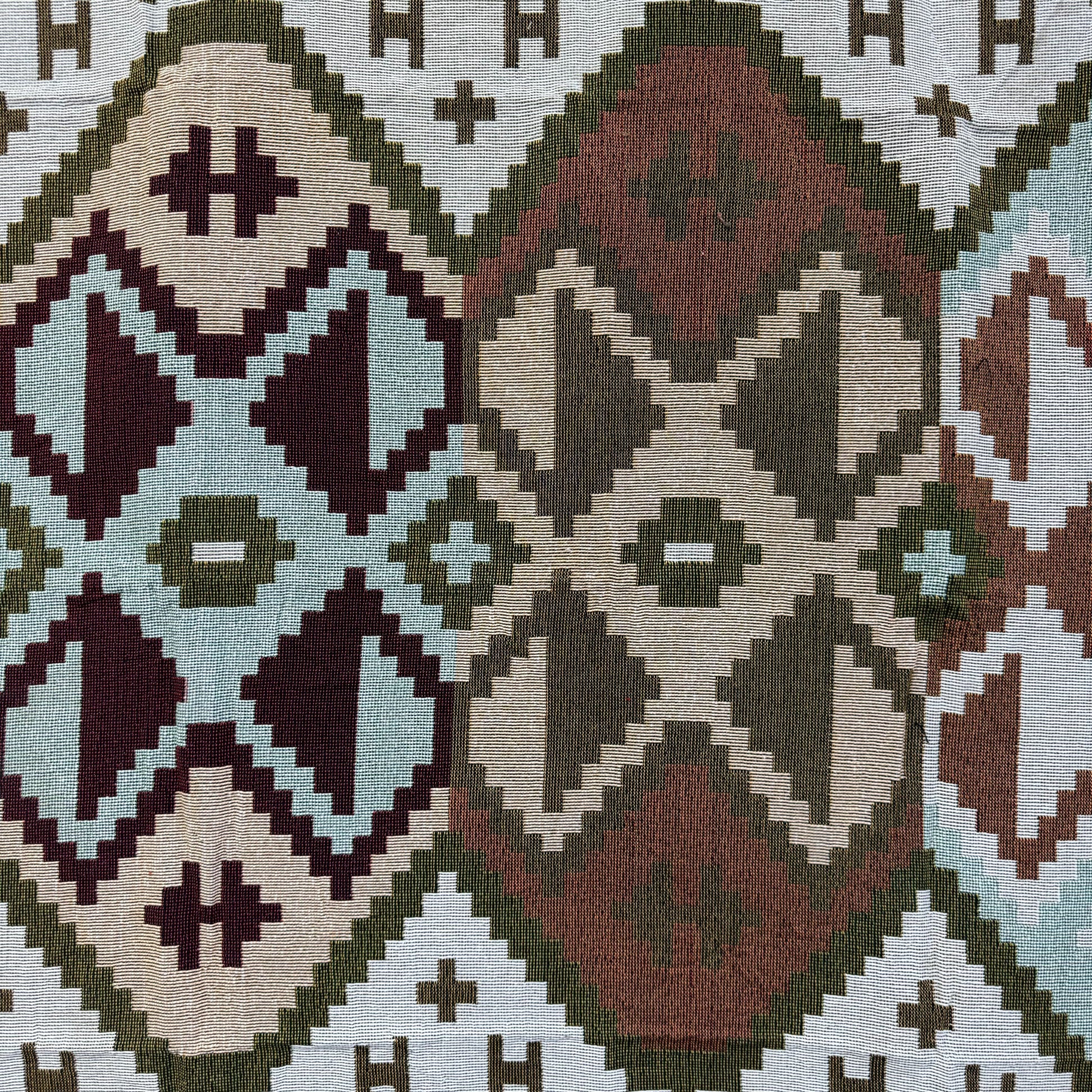 Earthy Geometric Woven Tapestry Blanket | Modern Farmhouse Boho Wall Decor - Fucolina