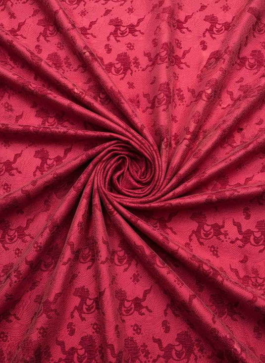 New Chinese Auspicious Beast Pattern Chenille Jacquard Fabric