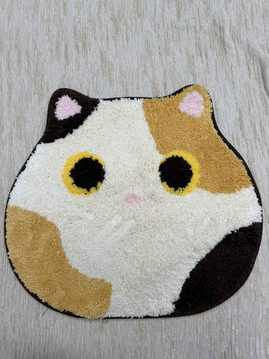 Cute Cat - shaped Flocking Carpet