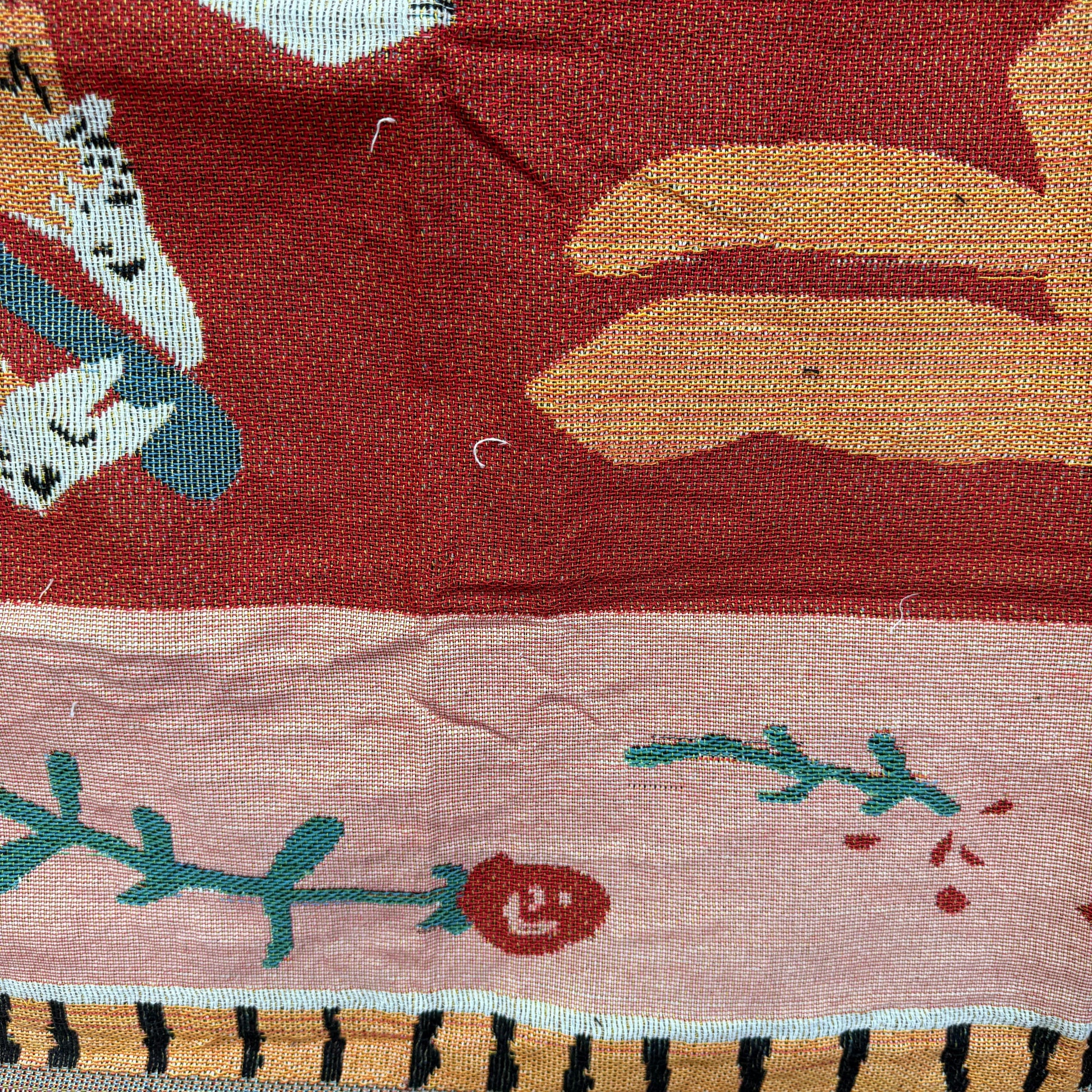 "Jungle Dance" Tiger & Leopard Woven Tapestry | Bohemian Folk Art Blanket - Fucolina