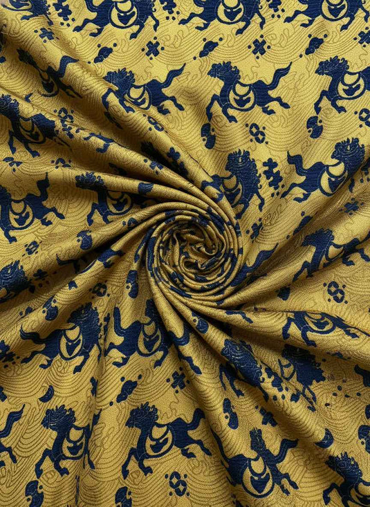 New Chinese Auspicious Beast Pattern Chenille Jacquard Fabric