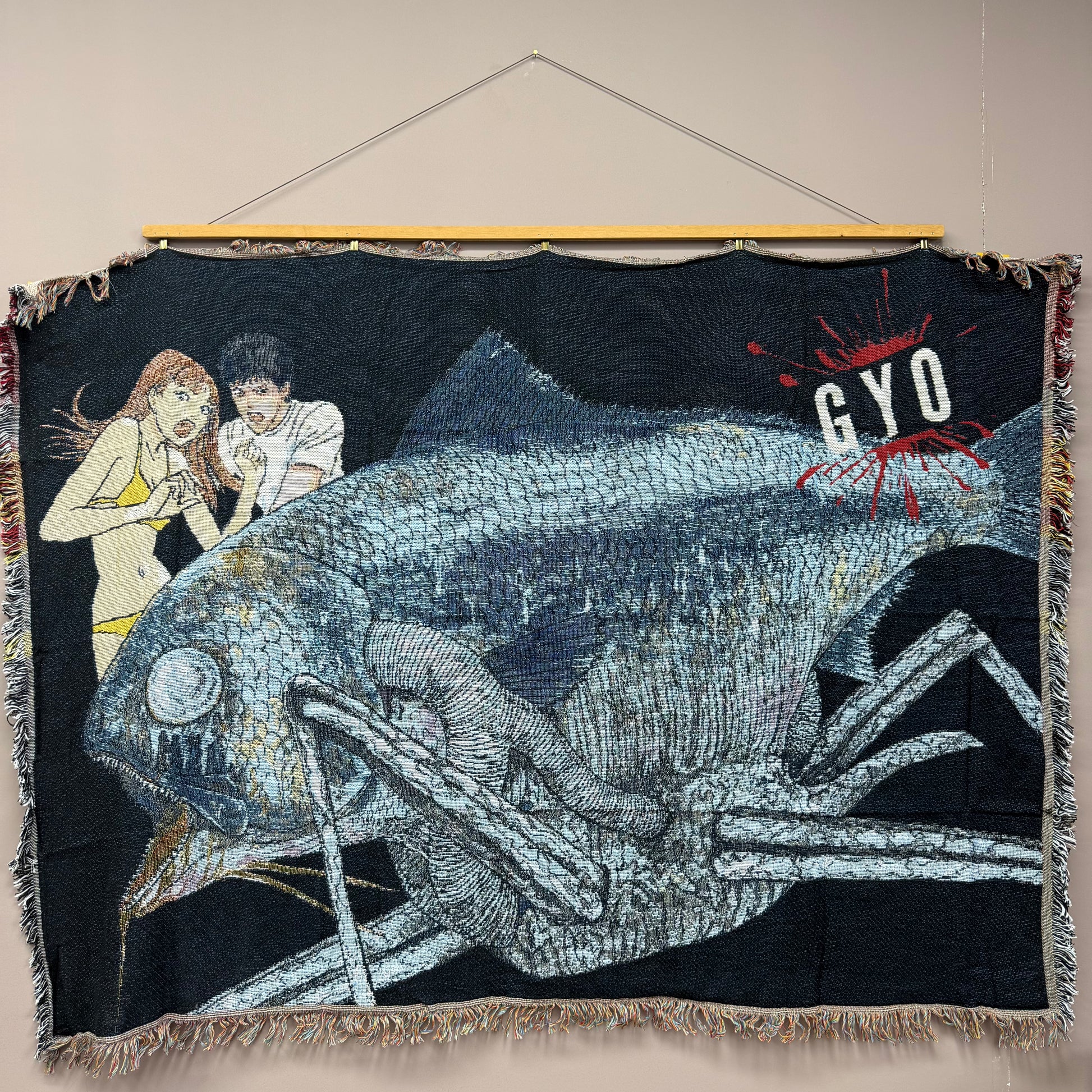 Cool Skater Crocodile Woven Throw Blanket | Kids Cartoon Tapestry & Sofa Cover | Cool Kids Never Sleep（副本） - Fucolina