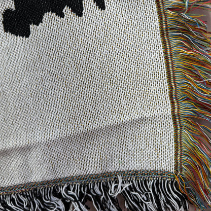 Spiral Alligator Woven Tapestry Blanket | Black & White Graphic Crocodile Art - Fucolina