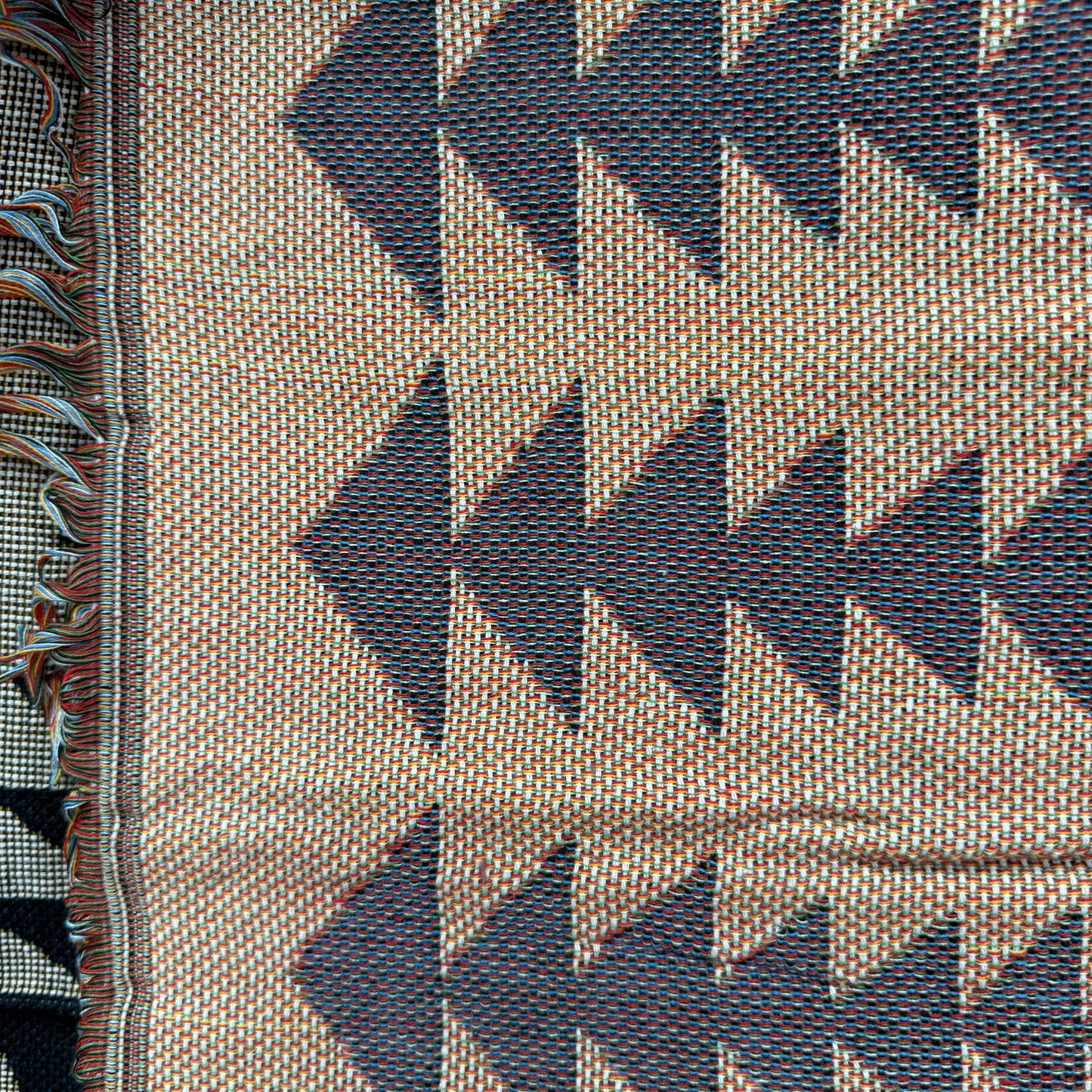 "Sacred Cross" Southwestern Tribal Woven Blanket | Geometric Tapestry Wall Art - Fucolina