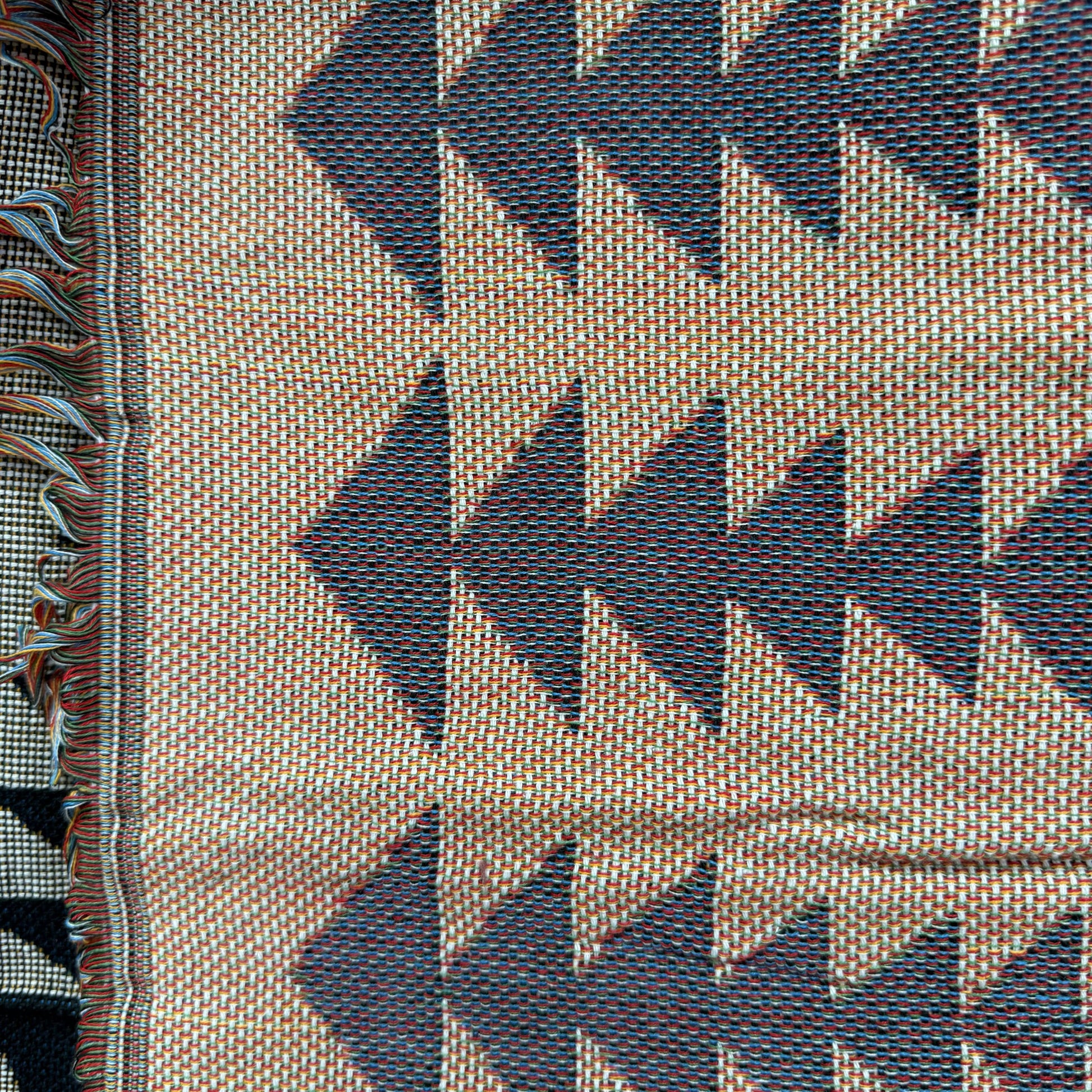 "Sacred Cross" Southwestern Tribal Woven Blanket | Geometric Tapestry Wall Art - Fucolina