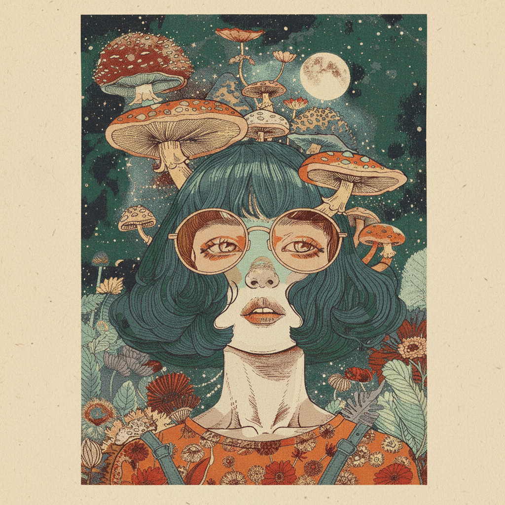 Colorful Vintage Pencil Sketch