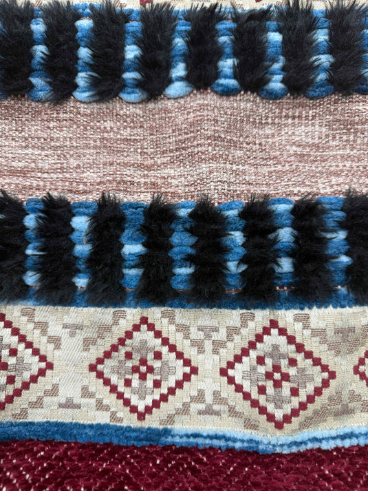 Ethnic - style Geometric - patterned Tassel Jacquard Throw Pillow (Red - Brown Contrast Color) - Fucolina