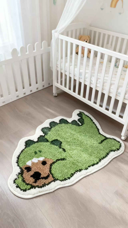 Cute Dinosaur-costumed Bear Flocked Carpet