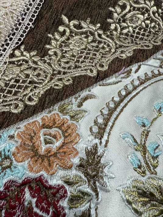 Vintage Court Floral Jacquard Throw Pillow(Pillow insert not included)