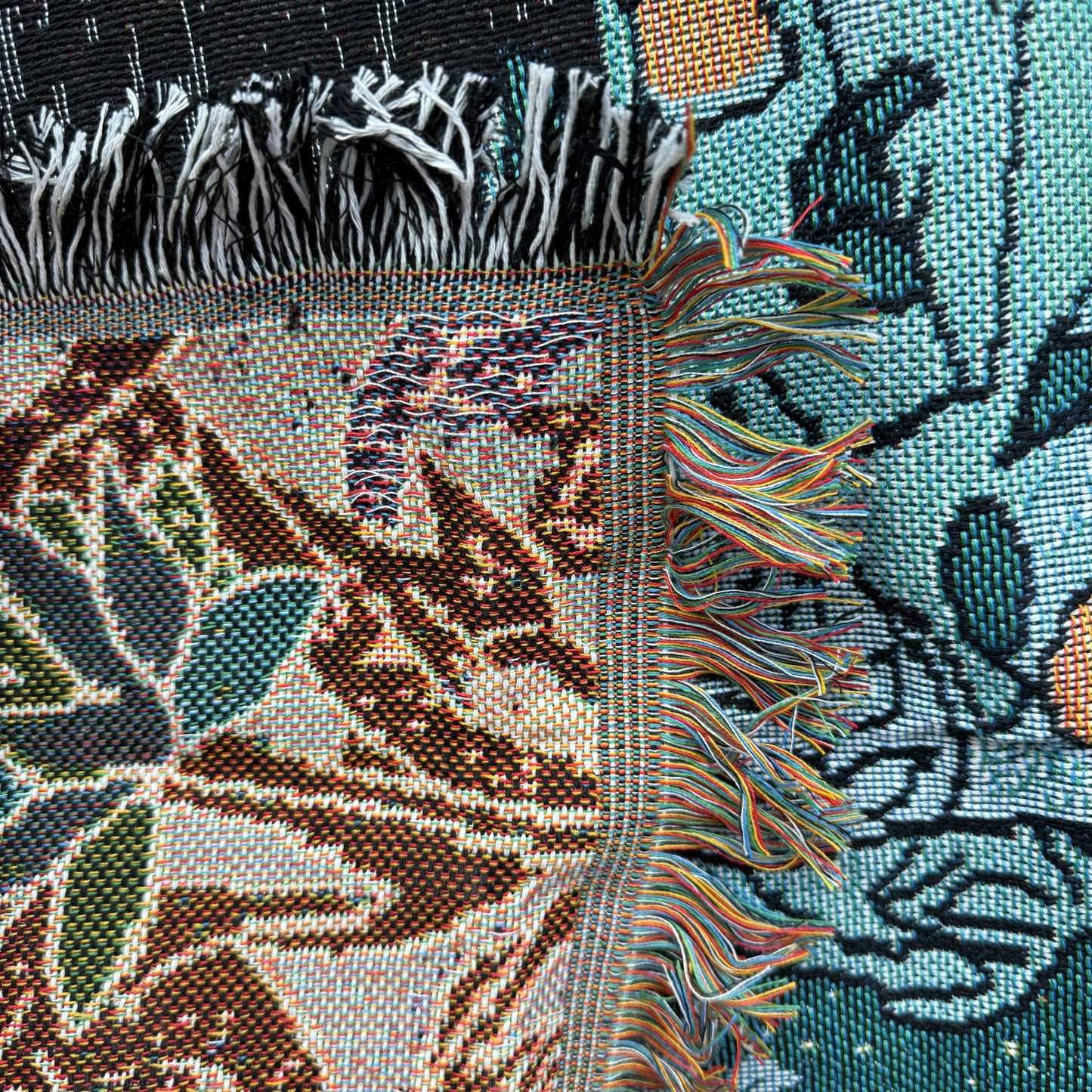 "Jungle Dream" Tiger and Woman Woven Tapestry | Bohemian Forest Wall Hanging - Fucolina