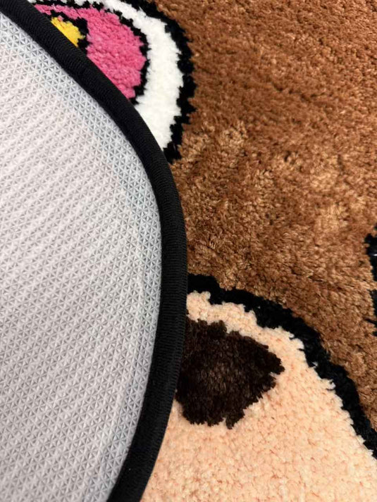 Trendy Art Big-eye Bear Flocked Carpet