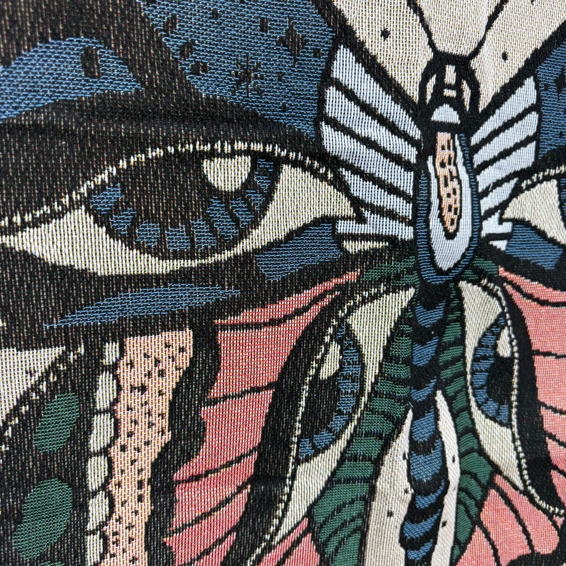 Celestial Butterfly Moon Woven Tapestry | Mystical Witchy Boho Wall Decor - Fucolina