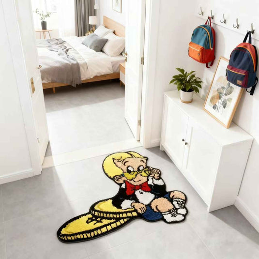 Cartoon Character Shaped Flocked Carpet