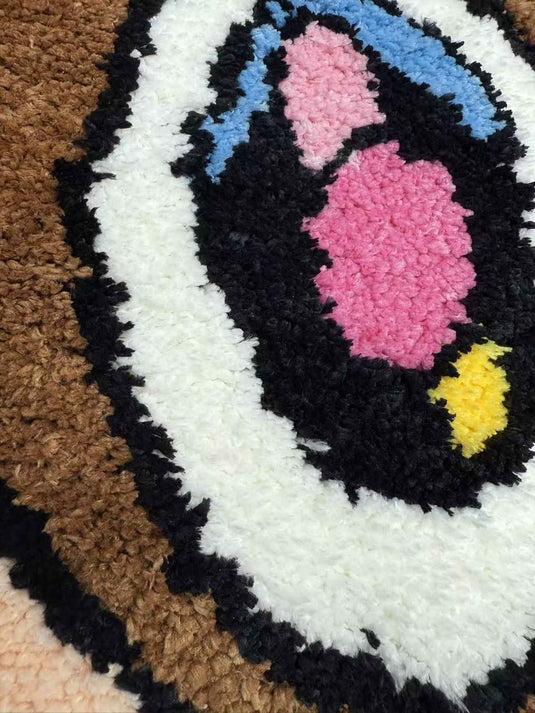 Trendy Art Big-eye Bear Flocked Carpet