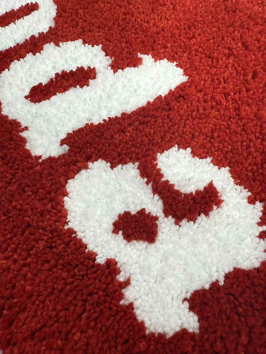 Trendy Letter Pattern Flocking Carpet