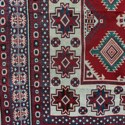 Bohemian Geometric Woven Tapestry Blanket | Kilim Style Tribal Wall Hanging - Fucolina