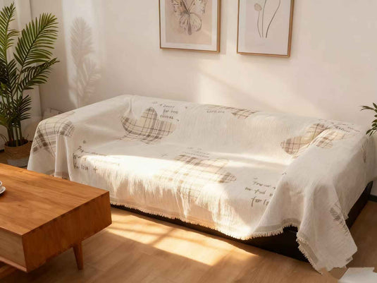 Fresh Plaid Butterfly Chenille Sofa Throw