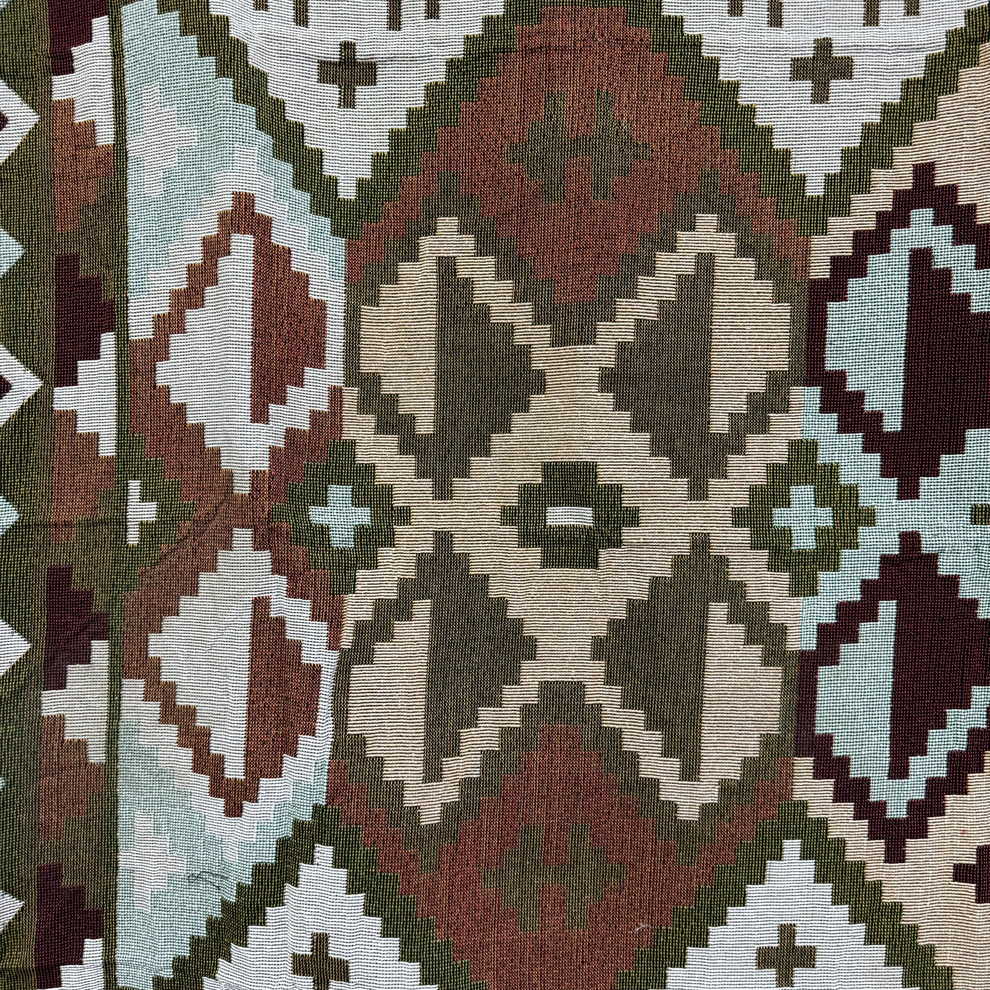 Earthy Geometric Woven Tapestry Blanket | Modern Farmhouse Boho Wall Decor - Fucolina