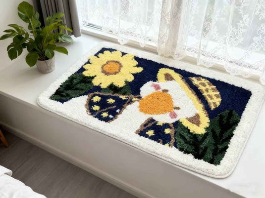 Cute cartoon duck flocking mat