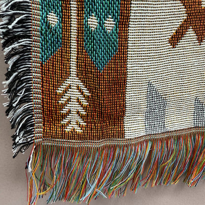 Southwestern Aztec Geometric Woven Tapestry | Tribal Boho Wall Hanging Blanket - Fucolina