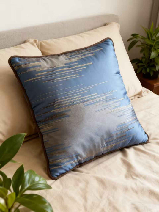 Light Luxury Blue Tone Line Art Throw Pillow(Pillow insert not included)