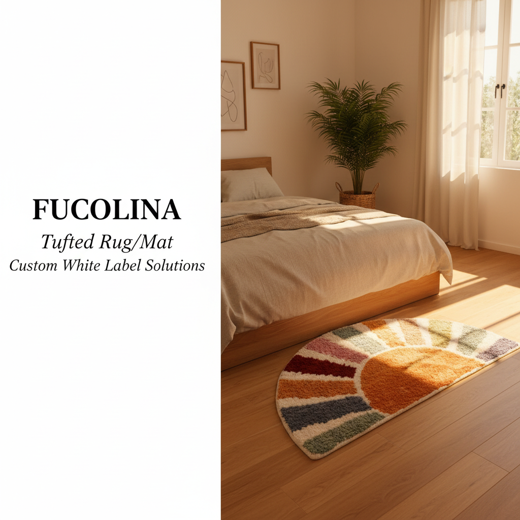 FUCOLINA Bedroom Scene - Fan-Shaped Rug