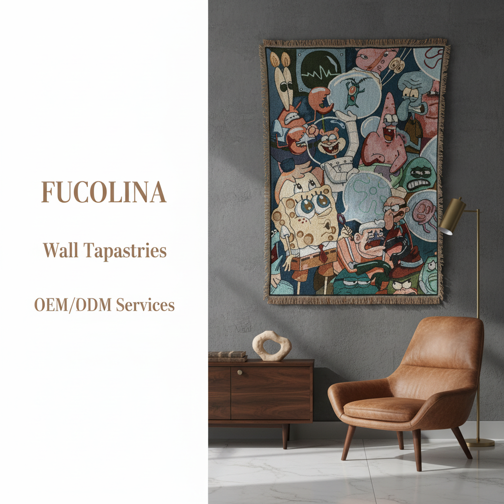 FUCOLINA Cartoon Tapestry Interior Scene