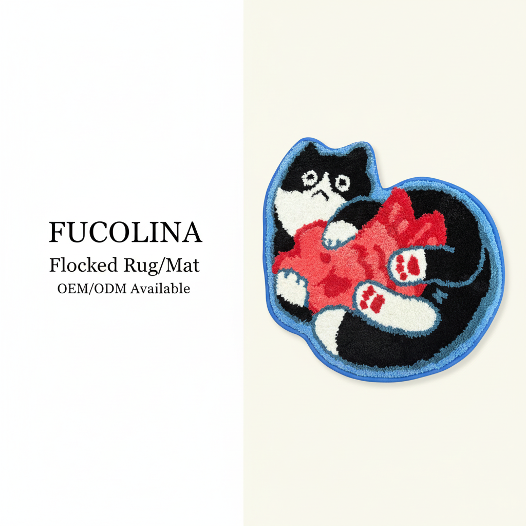 FUCOLINA Cat Fish Flocked Rug - Product Shot