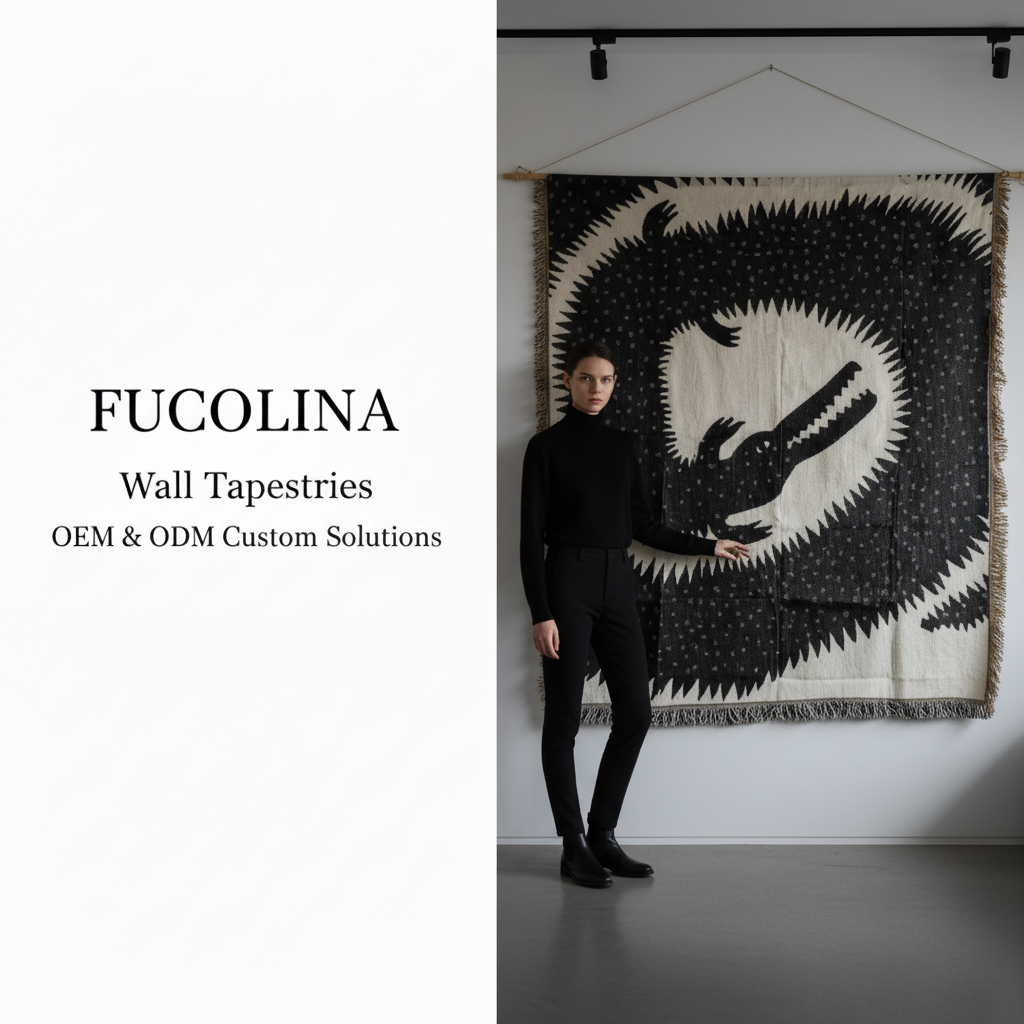 FUCOLINA Crocodile Tapestry — Model Editorial v2