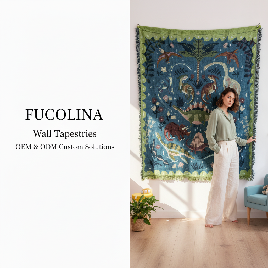 FUCOLINA Dinosaur Tapestry — Model Editorial