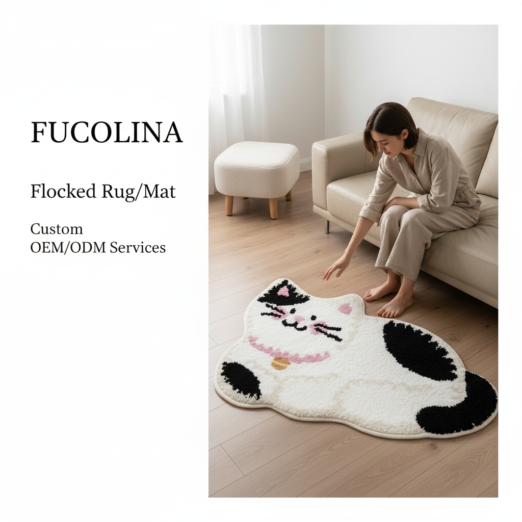 FUCOLINA Flocked Rug - Lifestyle with Model