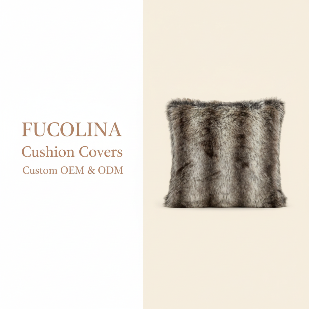 FUCOLINA Gray-Brown Fur Cushion Product