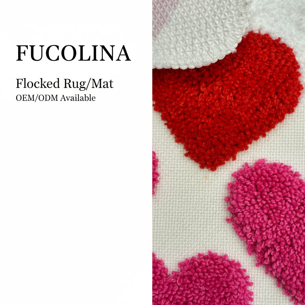 FUCOLINA Heart Flocked Rug - Macro Craftsmanship