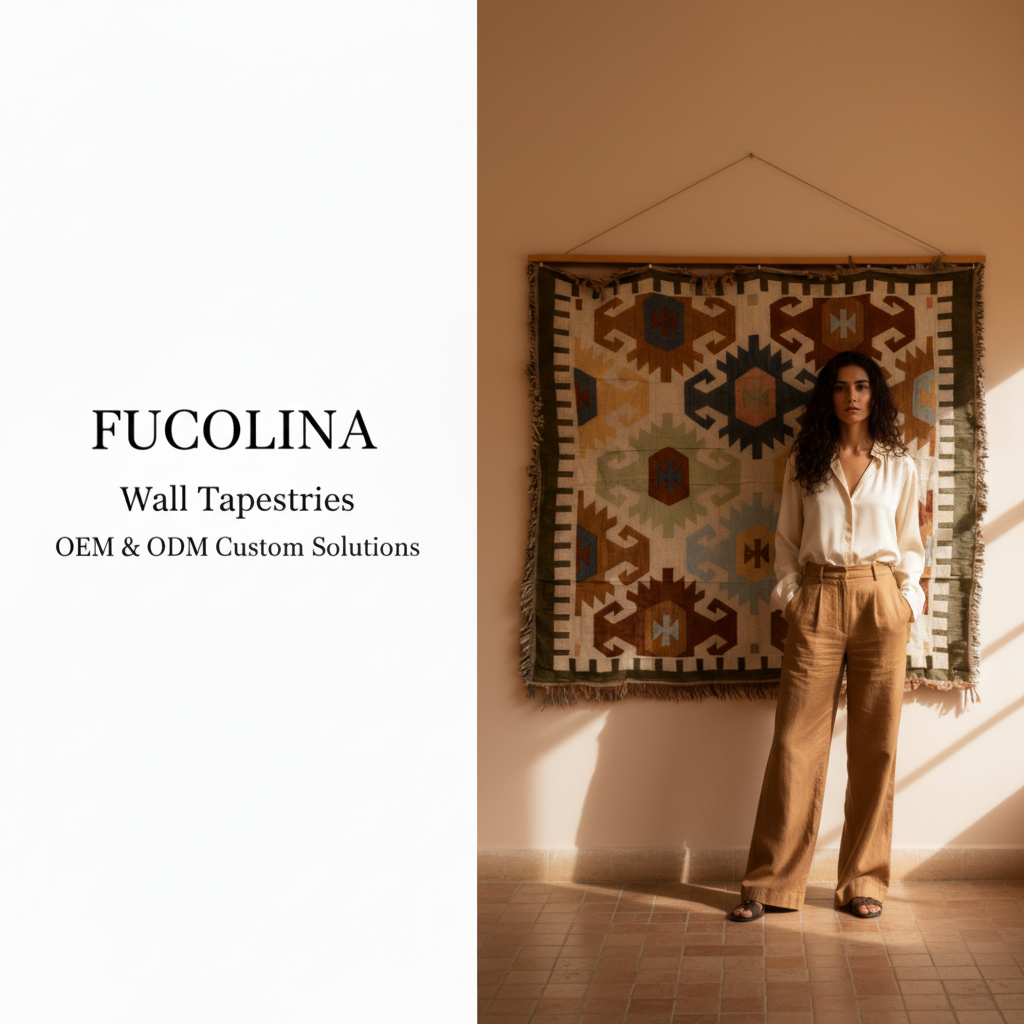FUCOLINA Kilim Tapestry — Model Editorial